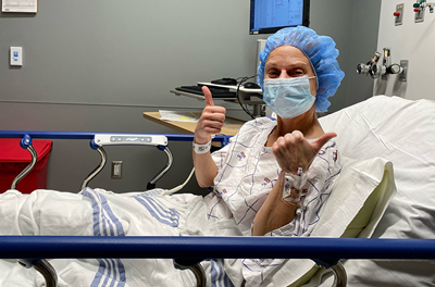 woman in hospital bed